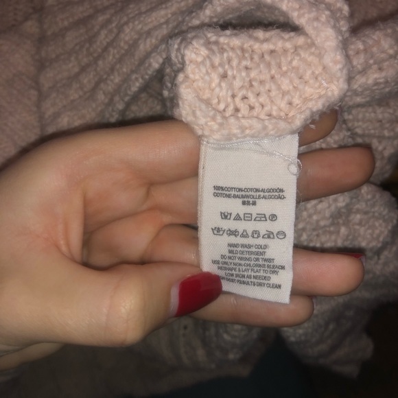 FREE PEOPLE PINK CABLE KNIT SWEATER - Picture 6 of 8